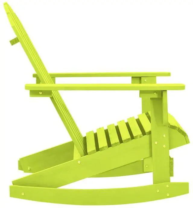 Alt view image 9 of 11 - vidaXL Patio Adirondack Rocking Chair Solid Fir Wood Green