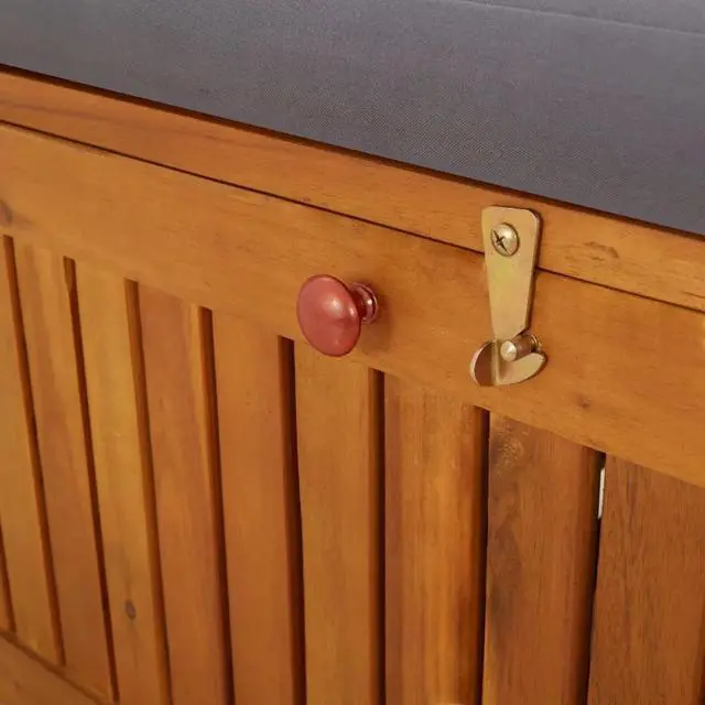 Alt view image 13 of 13 - vidaXL Storage Bench with Cushion 58.3" Solid Wood Acacia