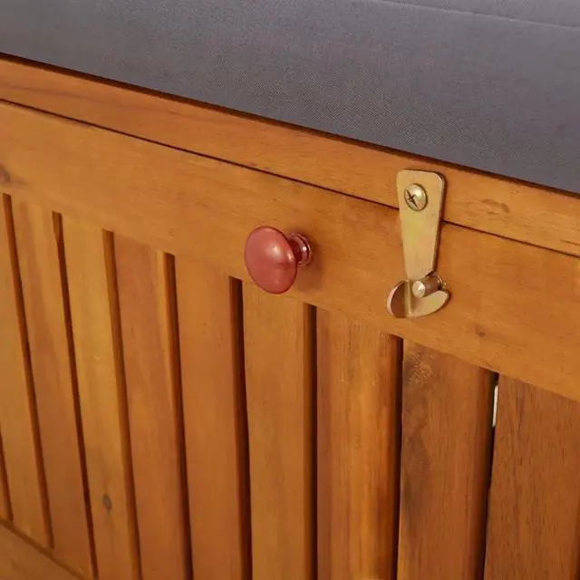 Alt view image 13 of 13 - vidaXL Storage Bench with Cushion 66.9" Solid Wood Acacia