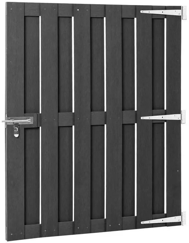 Alt view image 10 of 12 - vidaXL Garden Gate WPC 39.4"x44.1" Gray