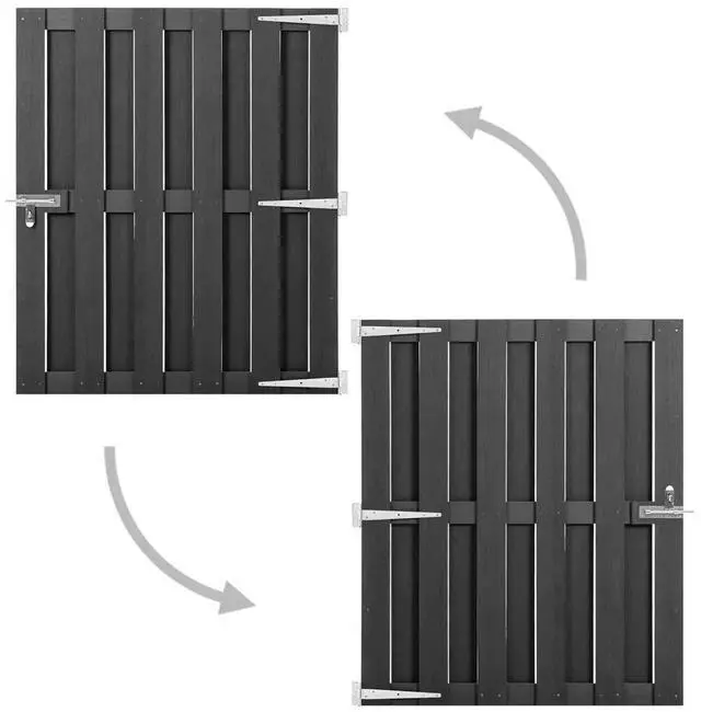 Alt view image 9 of 12 - vidaXL Garden Gate WPC 39.4"x44.1" Gray