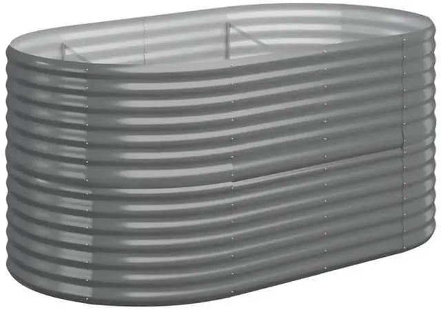 Alt view image 8 of 12 - vidaXL Garden Raised Bed Anthracite Galvanized Steel Large Durable