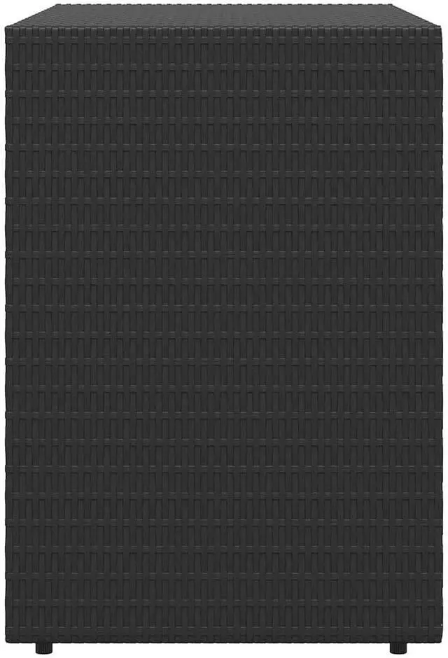 Alt view image 18 of 18 - vidaXL Garden Storage Cabinet Black 39.4"x21.9"x31.5" Poly Rattan