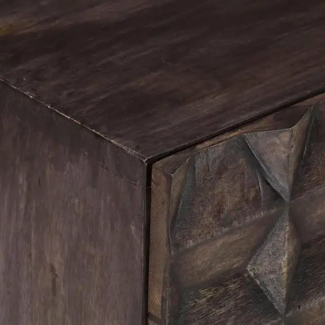 Alt view image 12 of 12 - vidaXL Bed Cabinet Black 15.7"x11.8"x19.7" Solid Mango Wood