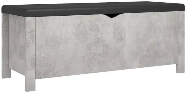 Alt view image 17 of 19 - vidaXL Storage Box with Cushion Concrete Gray 41.3"x15.7"x17.7" Engineered Wood