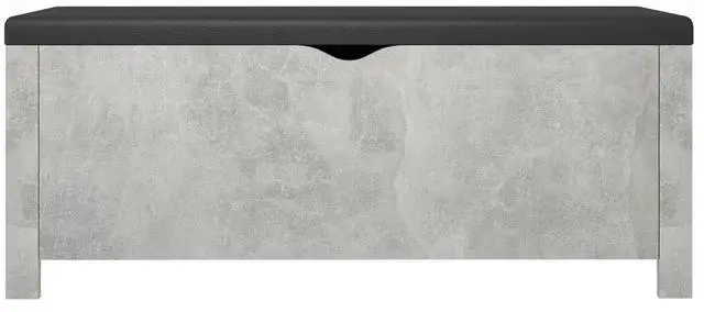 Alt view image 18 of 19 - vidaXL Storage Box with Cushion Concrete Gray 41.3"x15.7"x17.7" Engineered Wood