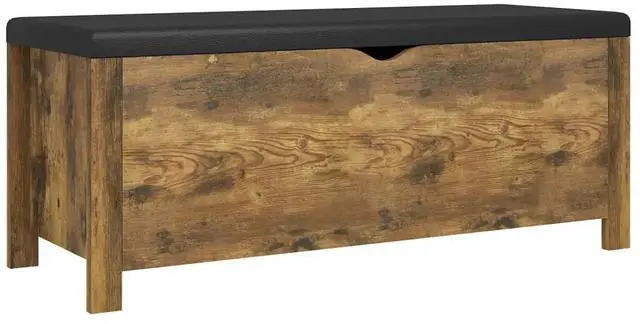 Alt view image 17 of 19 - vidaXL Storage Box with Cushion Smoked Oak 41.3"x15.7"x17.7" Engineered Wood