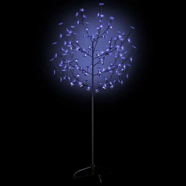Alt view image 12 of 16 - vidaXL Christmas Tree 120 LEDs Blue Light Cherry Blossom 59.1"