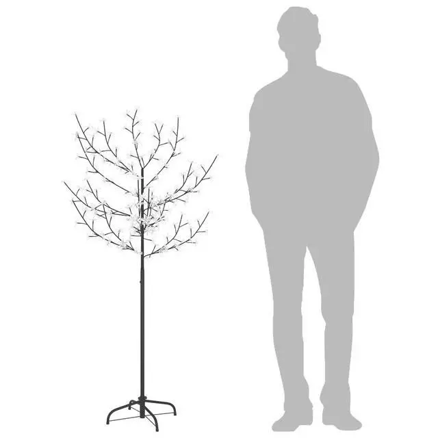 Alt view image 15 of 16 - vidaXL Christmas Tree 120 LEDs Blue Light Cherry Blossom 59.1"