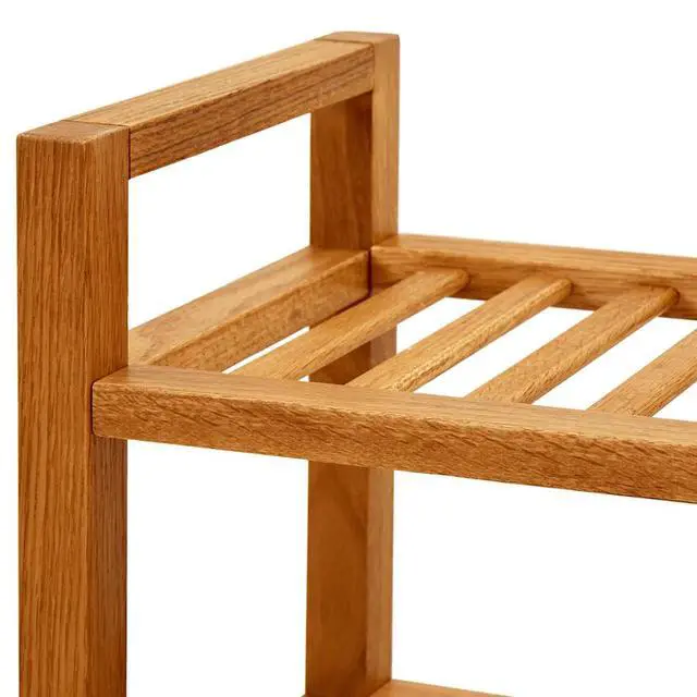 Alt view image 11 of 13 - vidaXL Shoe Rack with 4 Shelves 39.3"x10.6"x31.4" Solid Oak Wood