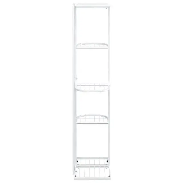 Alt view image 12 of 13 - vidaXL 5-Floor Flower Stand 16.9"x8.7"x38.6" White Metal