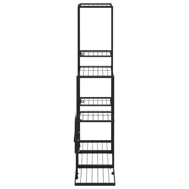 Alt view image 12 of 13 - vidaXL Flower Stand 37.2"x9.8"x34.6" Black Metal