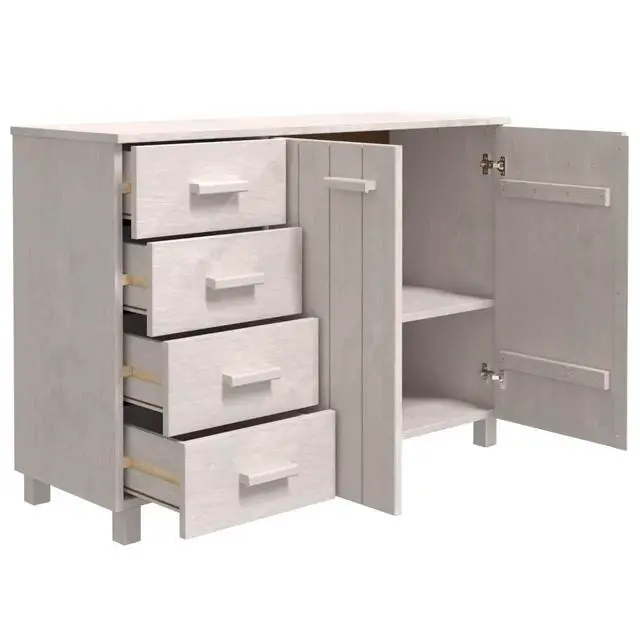 Alt view image 10 of 14 - vidaXL Sideboard White 44.5"x15.7"x31.5" Solid Wood Pine