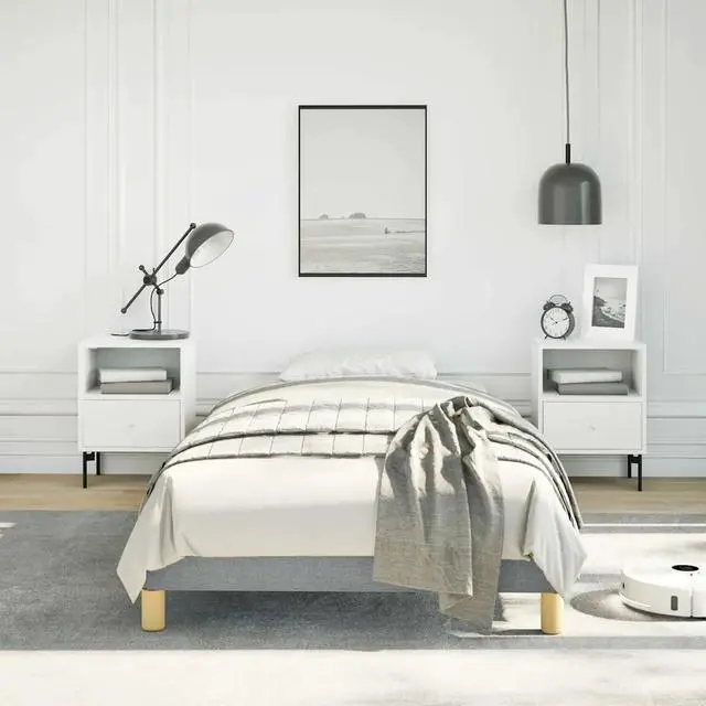 Alt view image 10 of 14 - vidaXL Twin XL Size Bed Frame with Plywood Slats, Platform Bed Frame, Fabric Upholstered Mattress Foundation, No Box Spring Needed & Easy Assembly, Light Gray, without Mattress