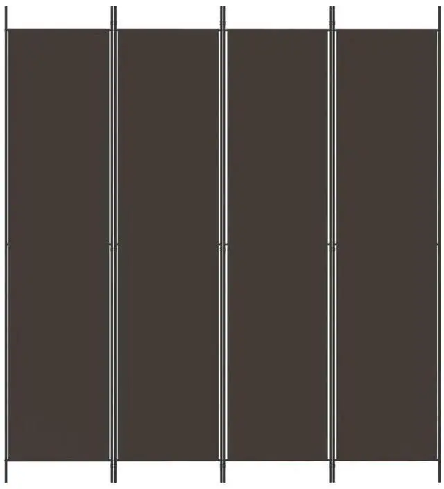 Alt view image 7 of 11 - vidaXL 4-Panel Room Divider Brown 78.7"x86.6" Fabric