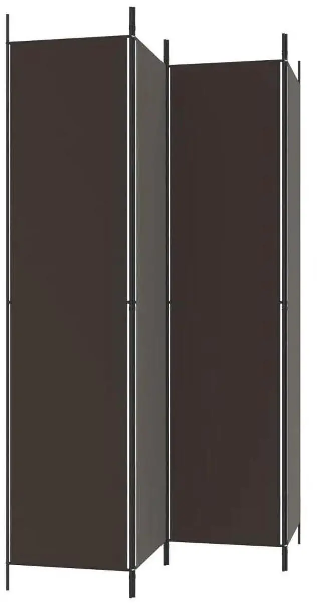 Alt view image 8 of 11 - vidaXL 4-Panel Room Divider Brown 78.7"x86.6" Fabric