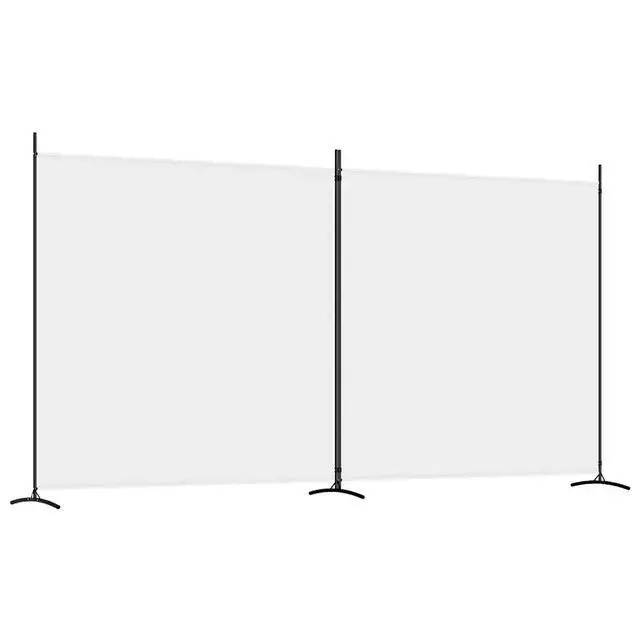Alt view image 9 of 14 - vidaXL Room Divider Folding 2 Panel Room Divider Privacy Screen White Fabric
