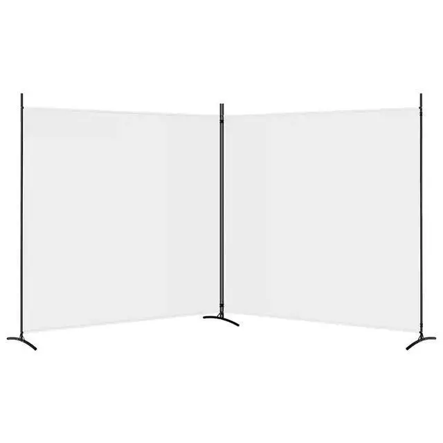 Alt view image 11 of 14 - vidaXL Room Divider Folding 2 Panel Room Divider Privacy Screen White Fabric