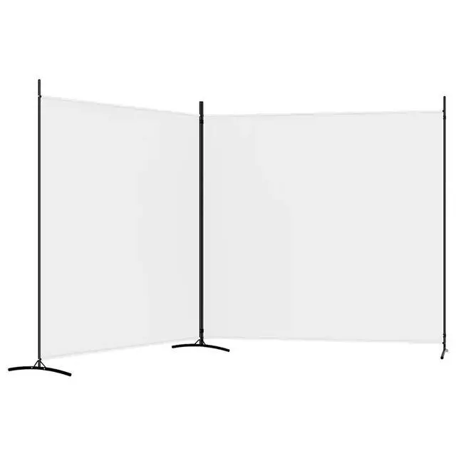 Alt view image 12 of 14 - vidaXL Room Divider Folding 2 Panel Room Divider Privacy Screen White Fabric