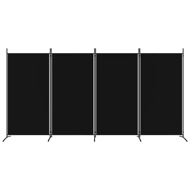 Alt view image 10 of 14 - vidaXL Room Divider Folding Privacy Screen 4 Panel Room Divider Black Fabric
