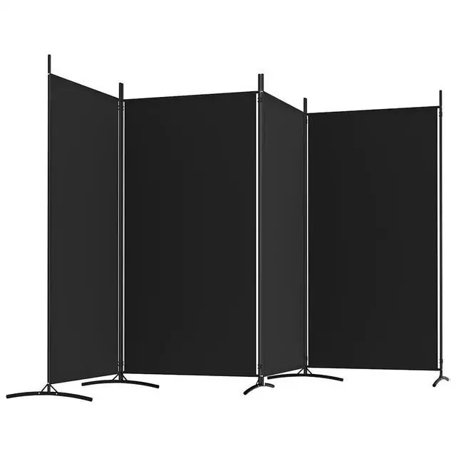 Alt view image 12 of 14 - vidaXL Room Divider Folding Privacy Screen 4 Panel Room Divider Black Fabric