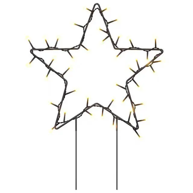 Alt view image 9 of 13 - vidaXL Christmas Decoration with Spikes Outdoor Ornament 3 Pcs Star 50 LEDs