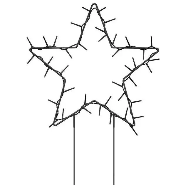 Alt view image 10 of 13 - vidaXL Christmas Decoration with Spikes Outdoor Ornament 3 Pcs Star 50 LEDs
