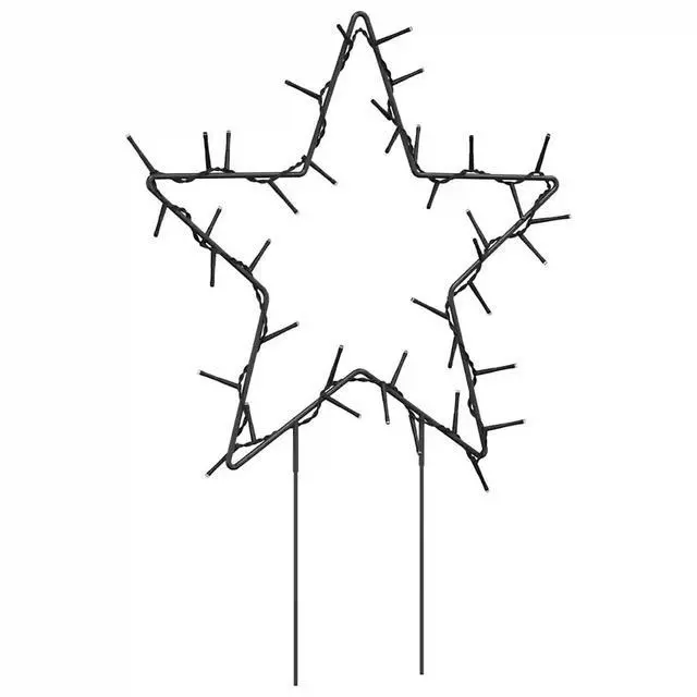 Alt view image 11 of 13 - vidaXL Christmas Decoration with Spikes Outdoor Ornament 3 Pcs Star 50 LEDs