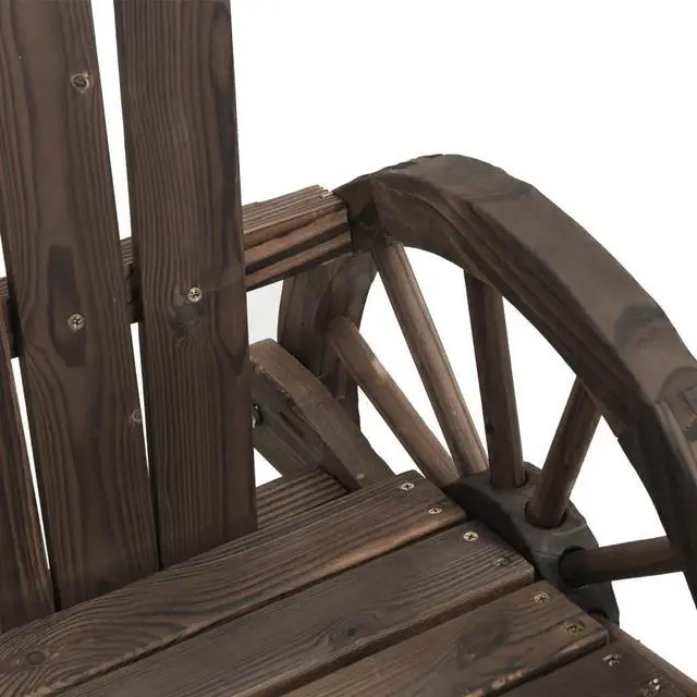 Alt view image 14 of 14 - vidaXL Patio Adirondack Chair 2-Seater Chaise Lounge Seating Solid Wood Fir