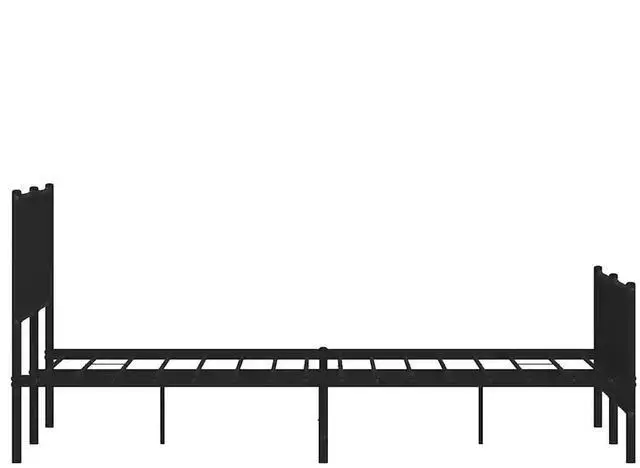 Alt view image 14 of 14 - vidaXL 12'' Metal Queen Bed Frames with Headboard and Footboard, Platform Bed Frame with Strong Metal Slats Support, Under Bed Storage, Noise Free, Black, without Mattress