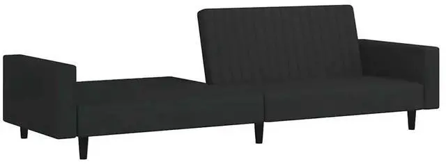 Alt view image 11 of 14 - vidaXL 2-Seater Sofa Bed Accent Upholstered Loveseat Sleeper Couch Black Velvet