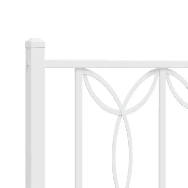 Alt view image 14 of 14 - vidaXL Metal Bed Frame with Headboard Bedroom Furniture White 76"x79.9" King