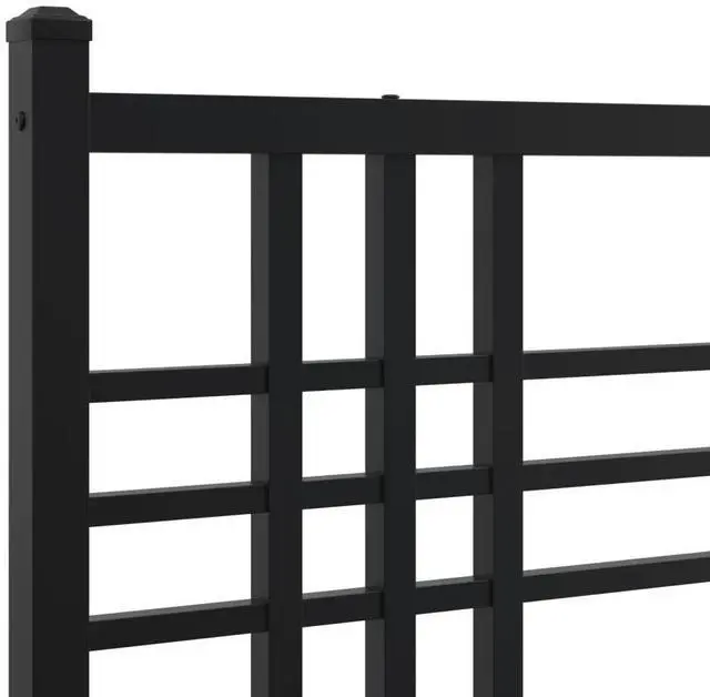 Alt view image 14 of 14 - vidaXL Metal Bed Frame with Headboard and Footboard Furniture Black 39.4"x78.7"