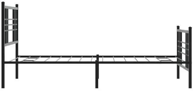 Alt view image 12 of 14 - vidaXL Metal Bed Frame with Headboard and Footboard Furniture Black 39.4"x78.7"