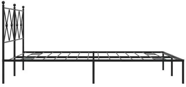 Alt view image 12 of 14 - vidaXL Metal Bed Frame with Headboard Bedroom Furniture Black 59.1"x78.7"