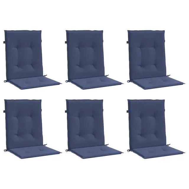 Alt view image 10 of 14 - vidaXL Lowback Chair Cushion Set of 6 Navy Blue 100% polyester Durable