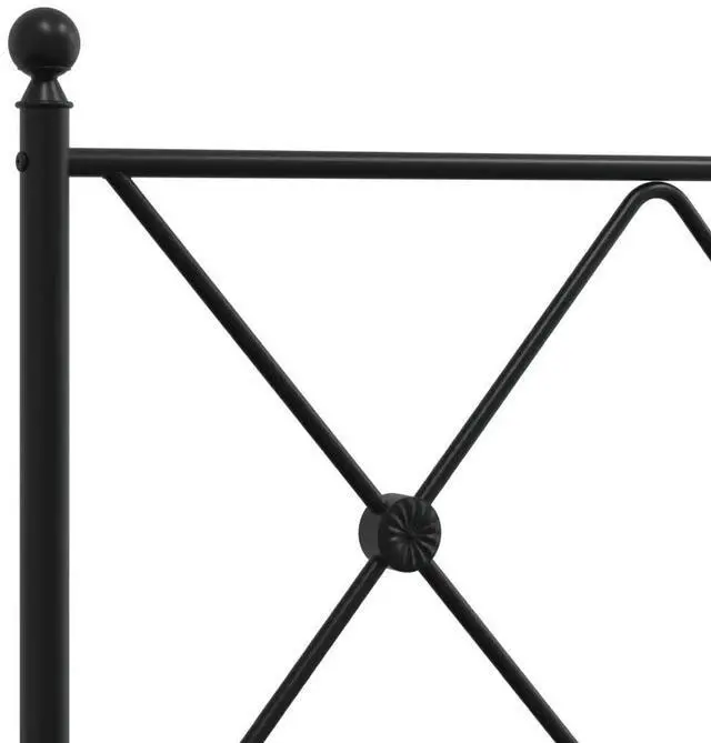 Alt view image 14 of 14 - vidaXL Metal Bed Frame with Headboard Bedroom Furniture Black 59.1"x78.7"