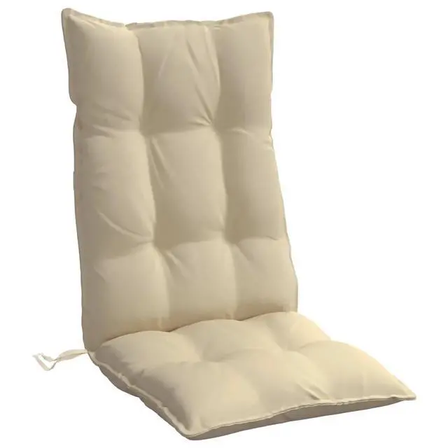 Alt view image 12 of 14 - vidaXL Highback Chair Cushion Set of 2 Beige