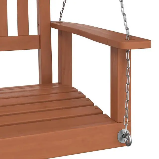 Alt view image 7 of 7 - vidaXL Garden Swing Chair Brown Solid Fir Wood, Galvanized Iron Standard