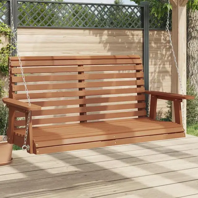 Main image of vidaXL Garden Swing Bench Brown Solid Fir Wood Standard Ergonomic