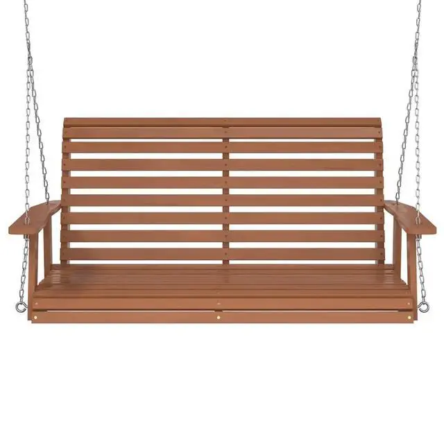 Alt view image 4 of 7 - vidaXL Garden Swing Bench Brown Solid Fir Wood Standard Ergonomic