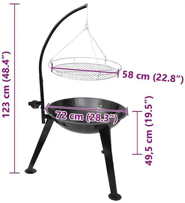Alt view image 9 of 9 - vidaXL Charcoal Barbecue Charcoal Grill BBQ Grill for Outdoor Camping Picnic