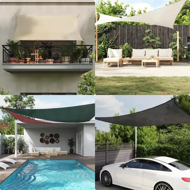 Alt view image 12 of 14 - vidaXL Sun Shade Sail Patio Sun Screen with Fasteners Shade Canopy Anthracite