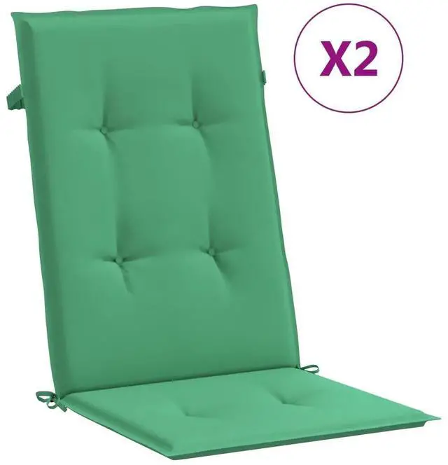 Alt view image 17 of 18 - vidaXL Chair Cushion 2 Pcs Outdoor Garden High Back Chair Cushion Green Fabric