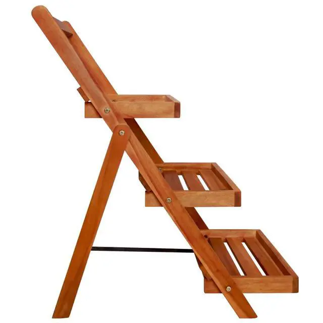 Alt view image 10 of 12 - vidaXL 3-Tier Plant Stand 19.7"x24.8"x31.5" Solid Acacia Wood