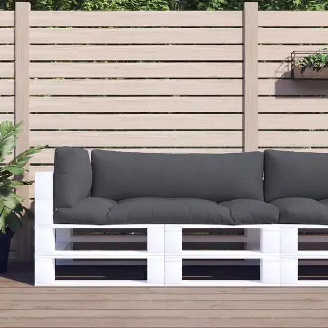Alt view image 8 of 14 - vidaXL Chair Cushion 3 Pcs Outdoor Pallet Seat Cushion Sofa Pad Gray Fabric