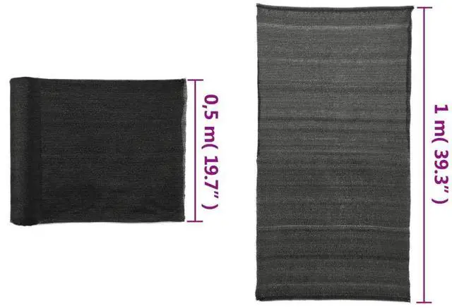 Alt view image 9 of 9 - vidaXL Fence Privacy Screen Outdoor Patio Privacy Wall Windscreen HDPE Black
