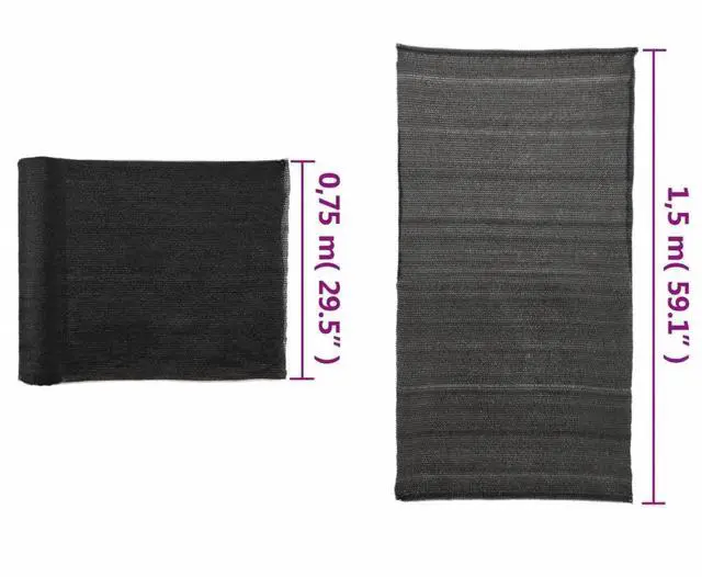 Alt view image 13 of 13 - vidaXL Fence Privacy Screen Outdoor Patio Privacy Wall Windscreen HDPE Black