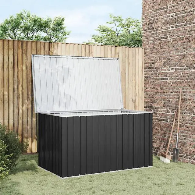 Alt view image 14 of 14 - vidaXL Outdoor Storage Box Deck Box with Lid Outdoor Patio Cabinet Anthracite
