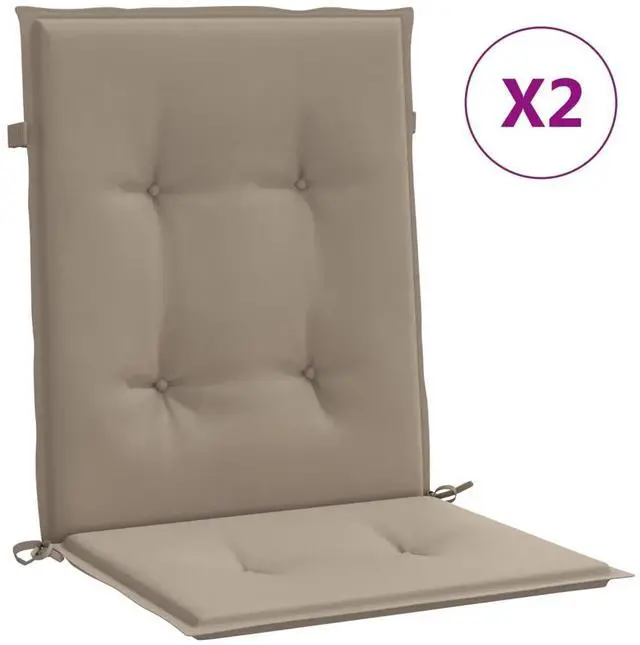 Alt view image 9 of 14 - vidaXL Chair Cushion 2 Pcs Outdoor Patio Chair Cushion Pad Taupe Oxford Fabric